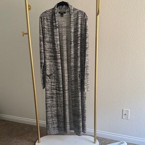 White House Black Market Heathered Knit Duster Cardigan